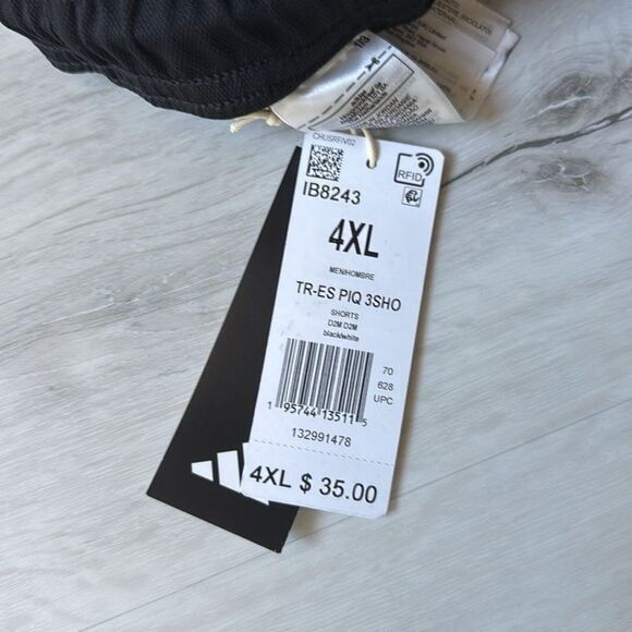 Men's adidas Train Essentials Piqué 3-Stripes Training Shorts black size 4XL nwt - Picture 4 of 4